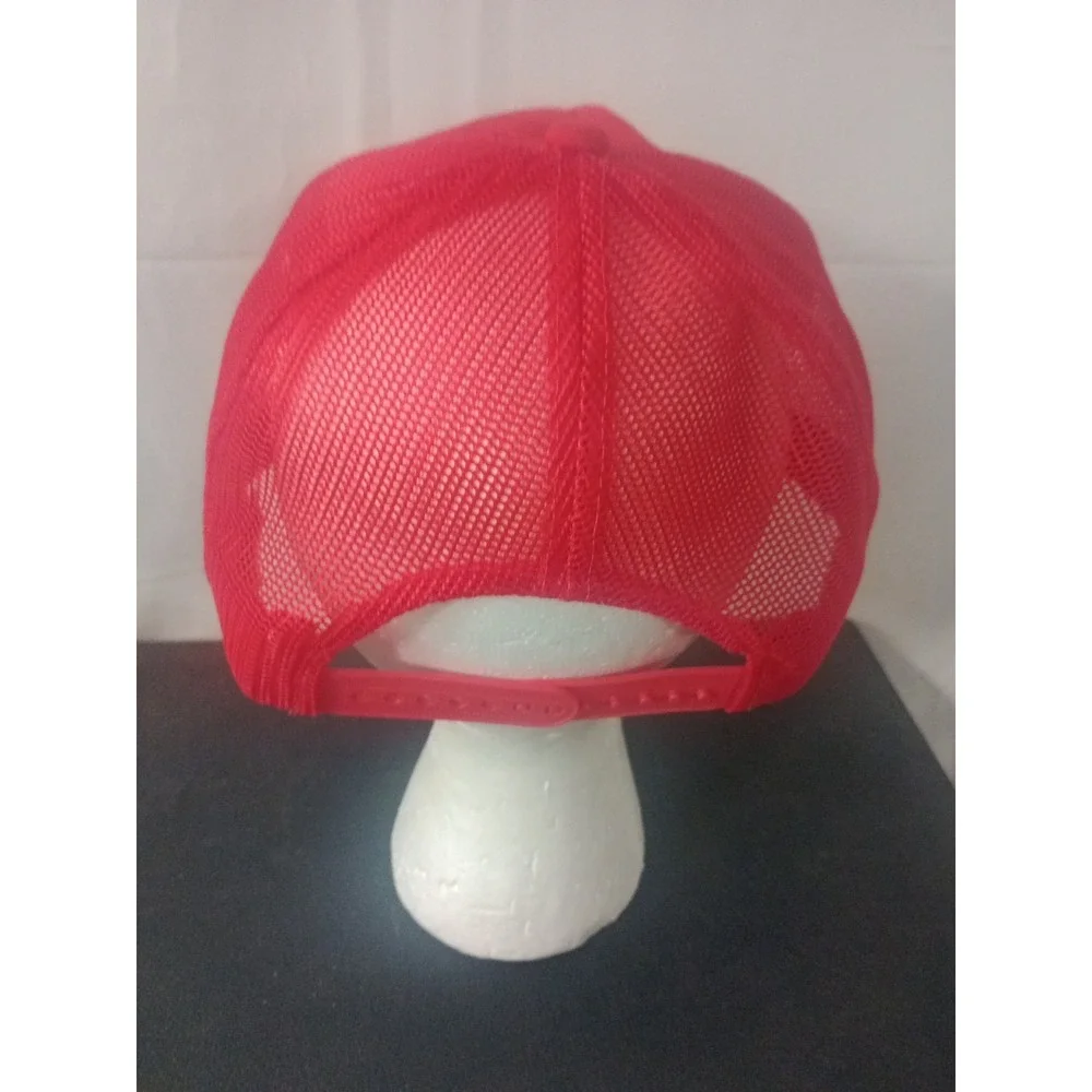 GMC Trucks Mesh SnapBack Trucker Hat Red Vintage USA Made Embroidered Cap